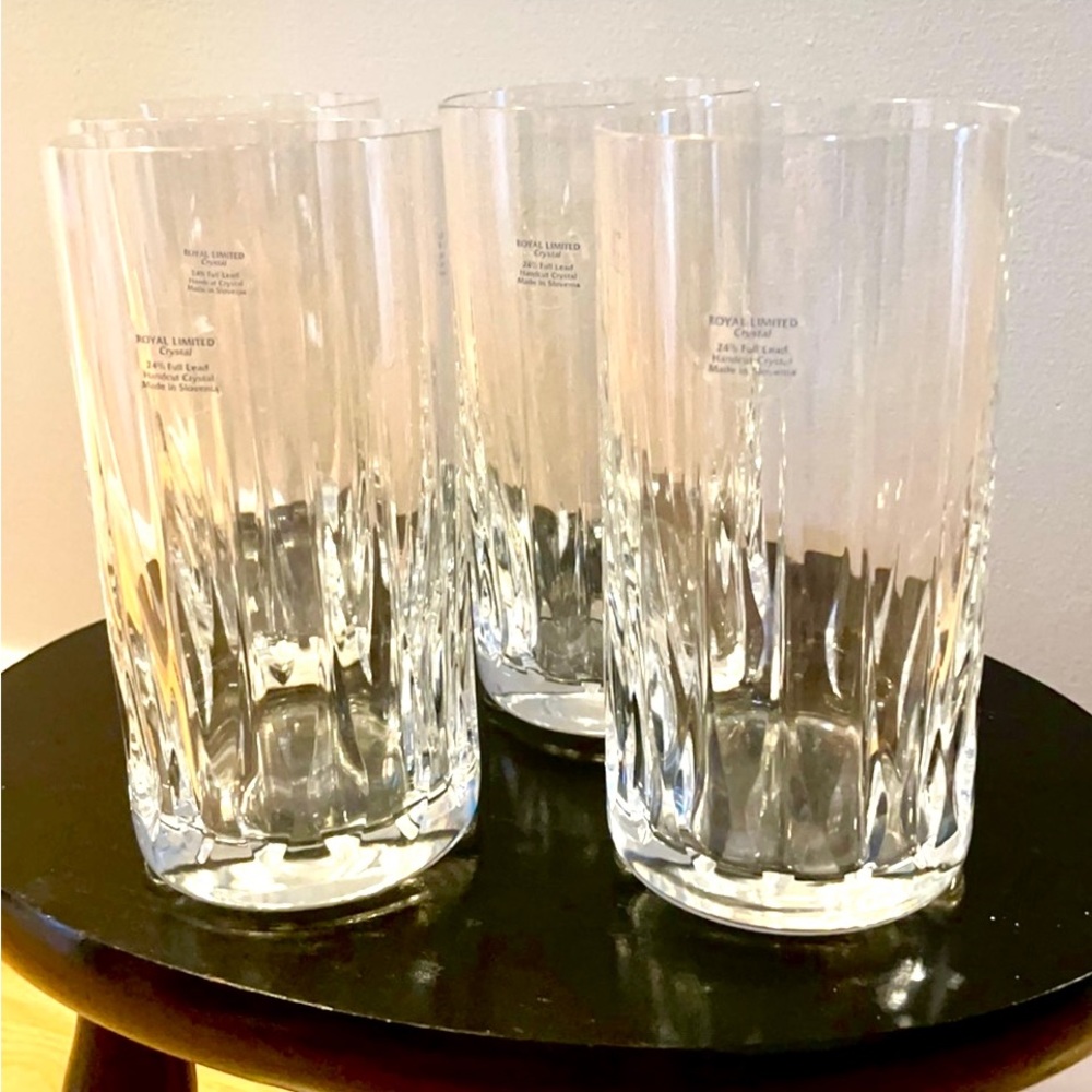 Handcut Crystal -24% Full Lead ~Calypso Hiball Glassware (4) 🥃 - Picture 4 of 15